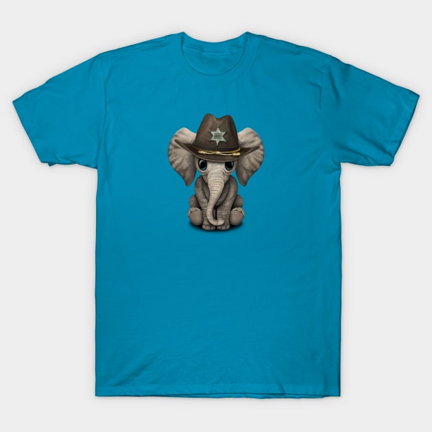 Cute Baby Elephant Sheriff T-Shirt by jeffbartels